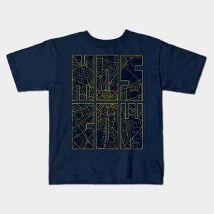 Moscow, Russia City Map Typography - Gold Art Deco Kids T-Shirt